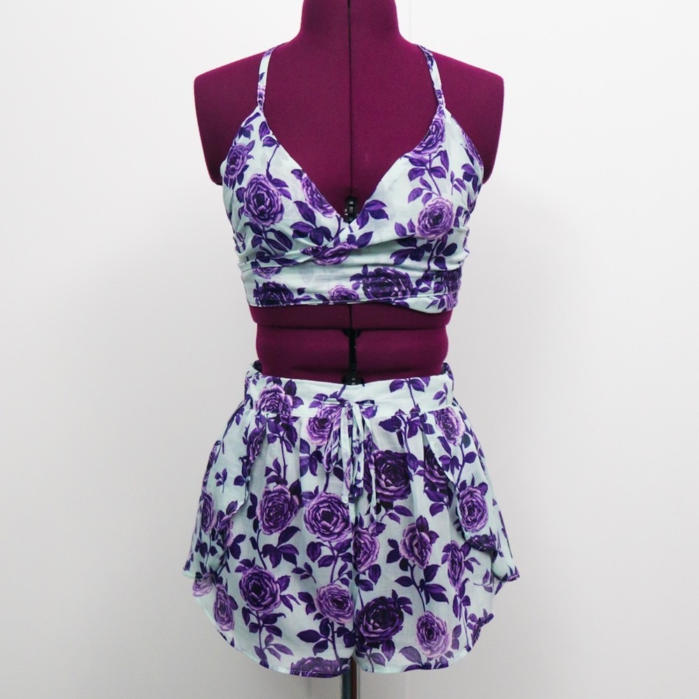 Matching Shorts and Wrap Top Set